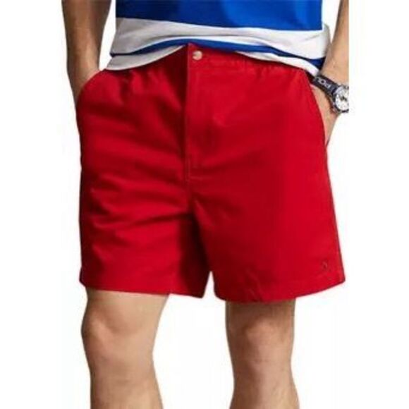 NWT Polo Ralph Lauren Shorts Red XL TALL Elastic Waist 9” inseam $98 - Picture 2 of 9